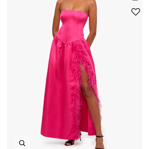 WeWoreWhat Dresses & Skirts - Weworewhat Corset Feathered Gown - Magenta (Size 6 but would fit a size 4)